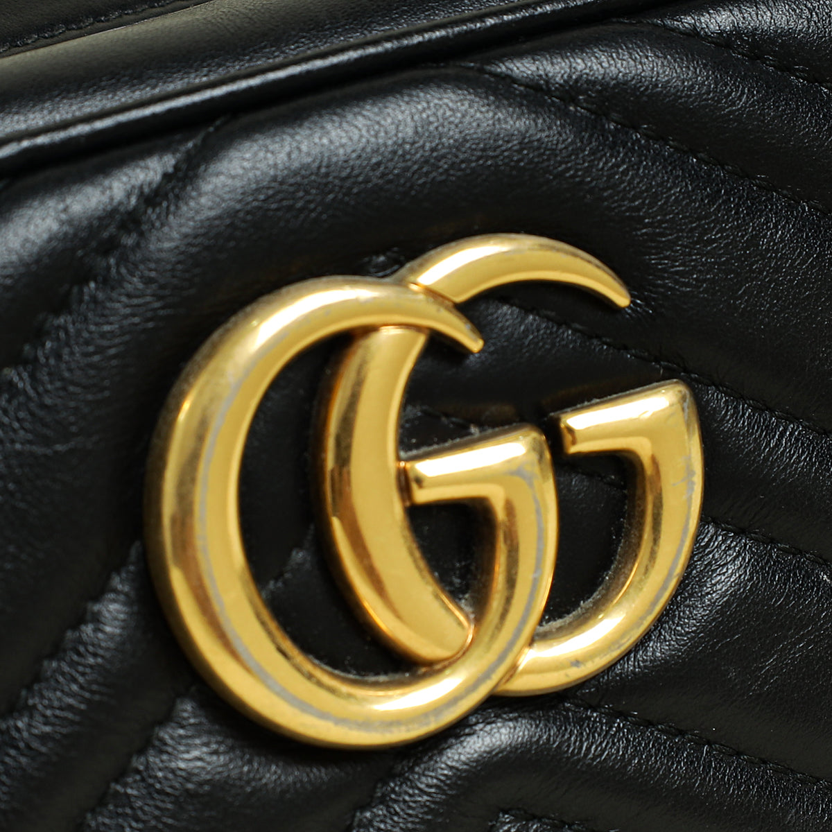 Gucci Black GG Marmont Small Camera Bag