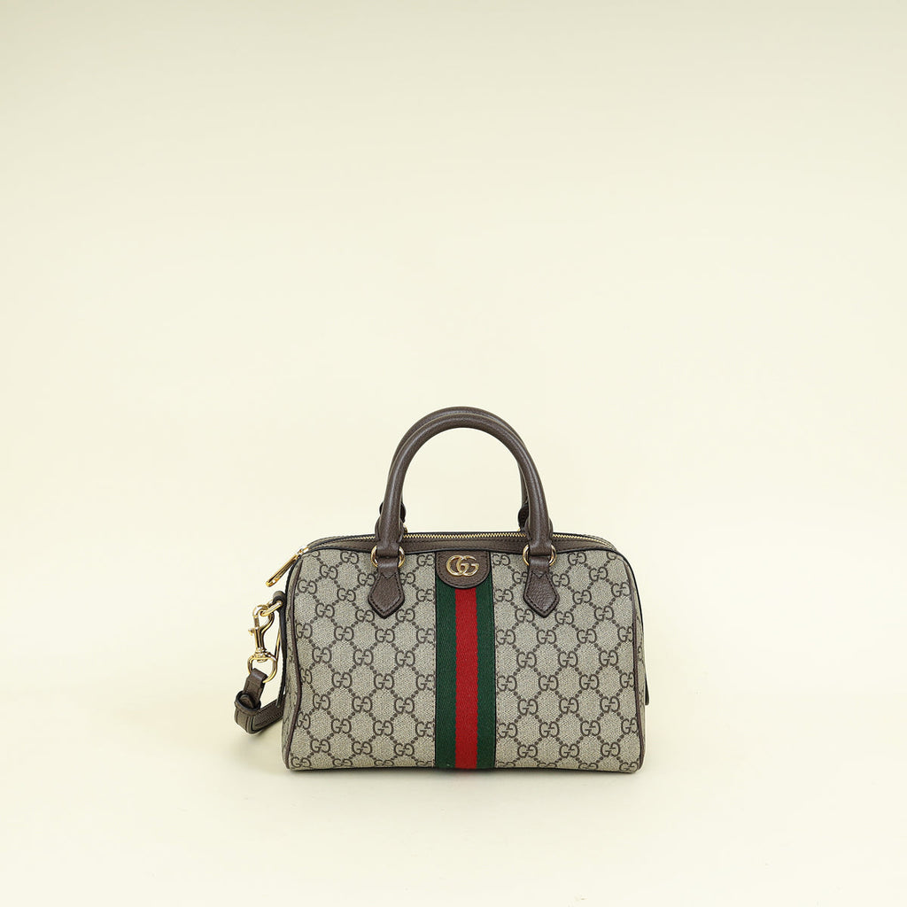 Gucci Bicolor GG Supreme Ophidia Small Top Handle Bag