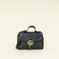 Gucci Black GG Marmont Top Handle Small Bag