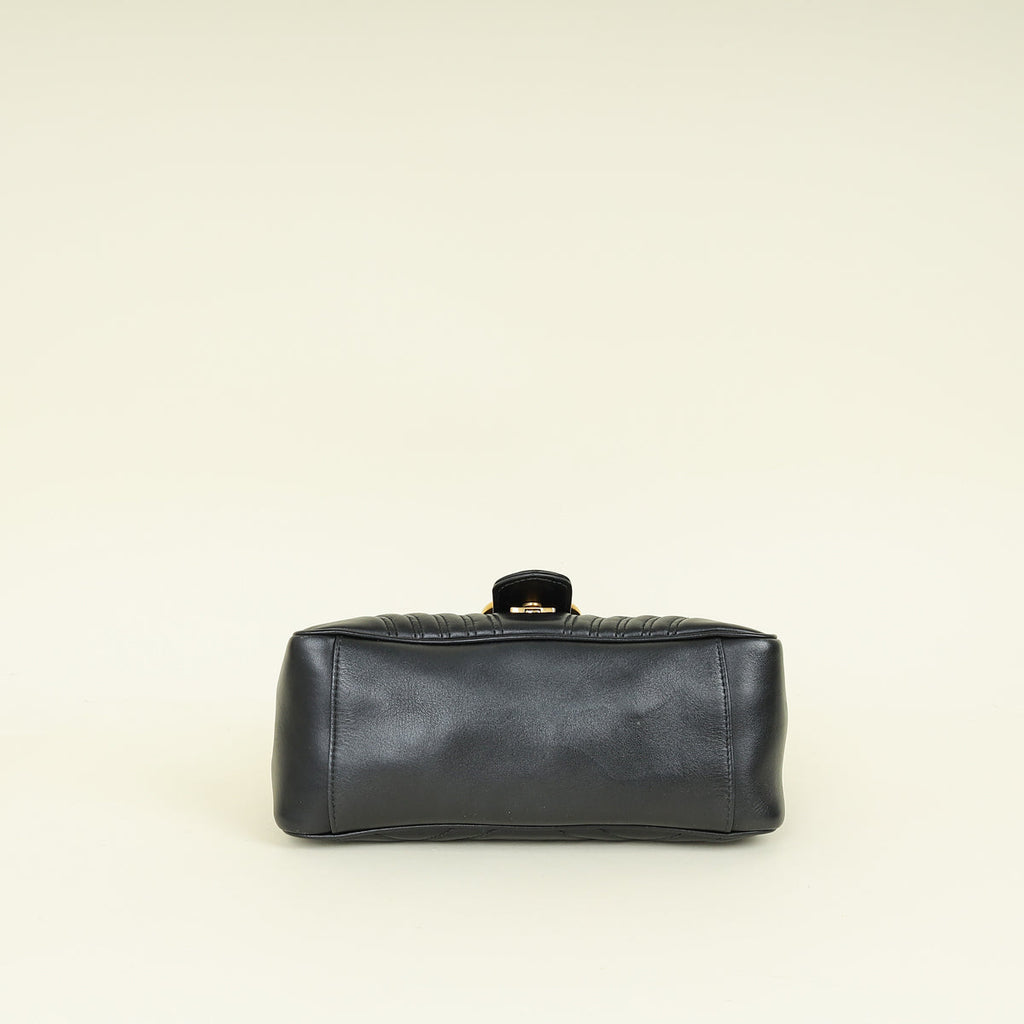 Gucci Black GG Marmont Top Handle Small Bag