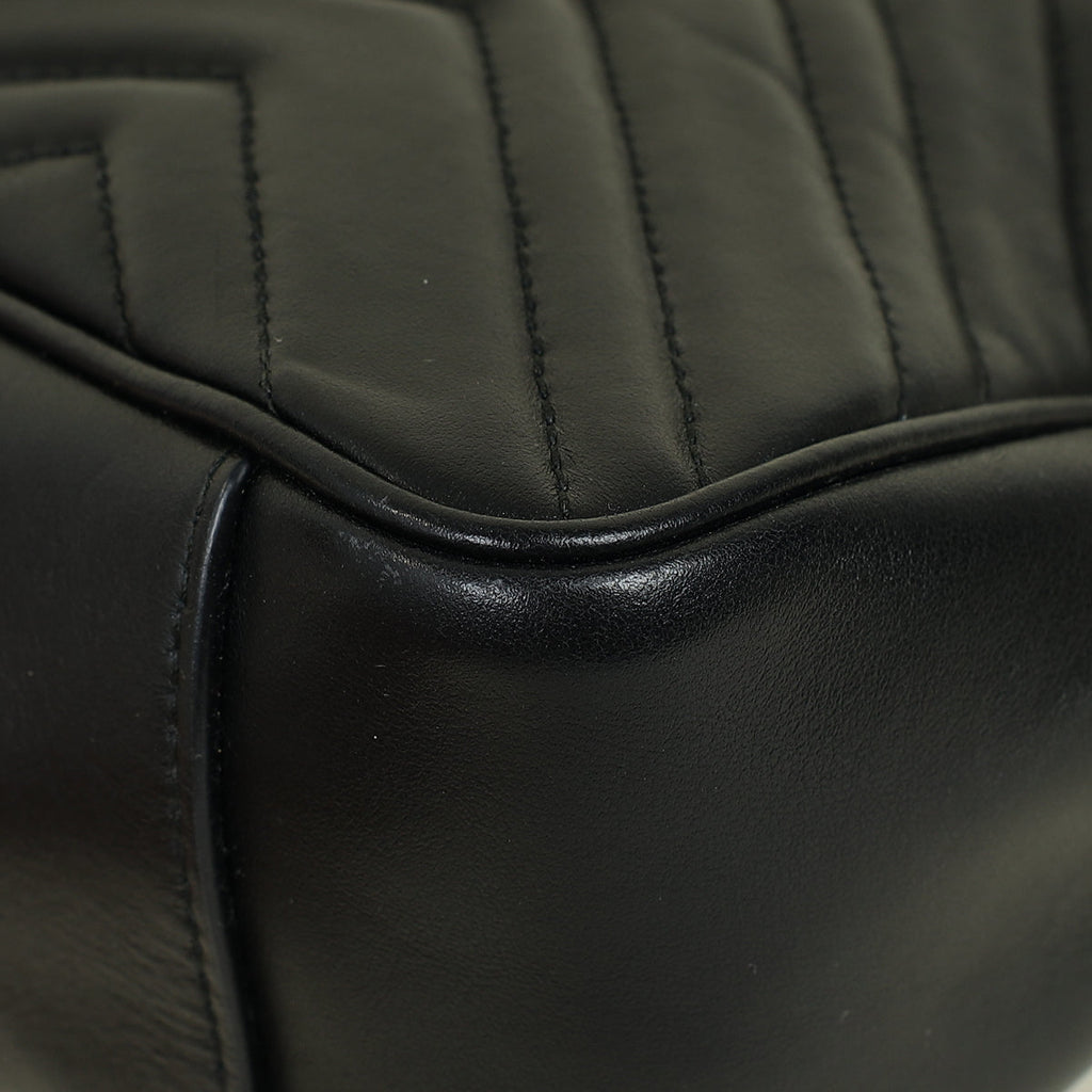 Gucci Black GG Marmont Top Handle Small Bag