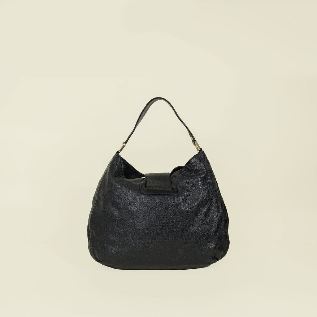 Gucci Black GG Guccissima Ladies Hobo Bag