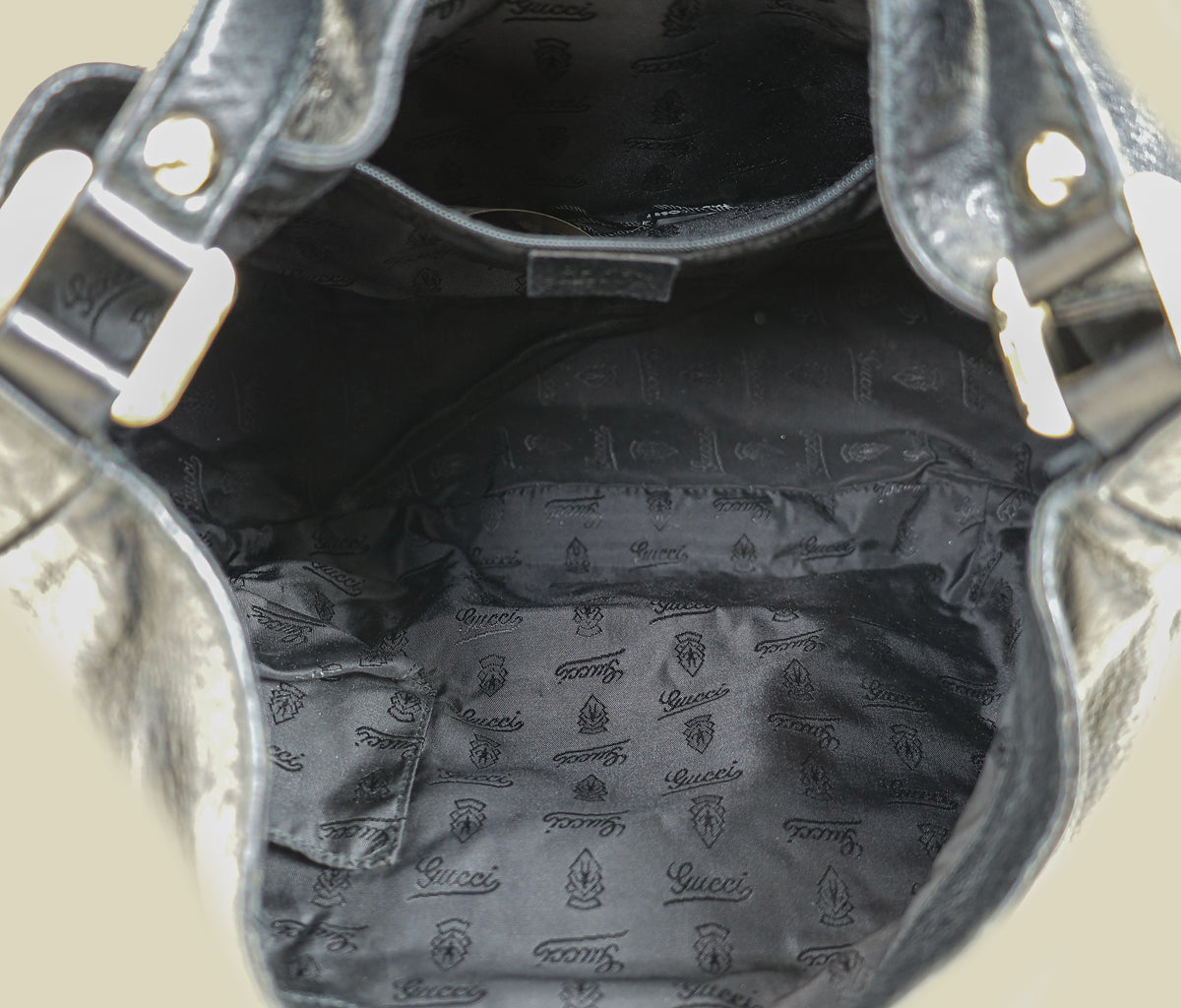 Gucci Black GG Guccissima Ladies Hobo Bag