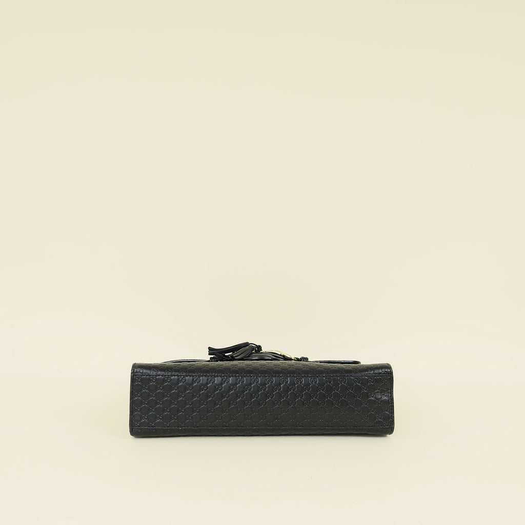 Gucci Black Microguccissima Emily Medium Bag