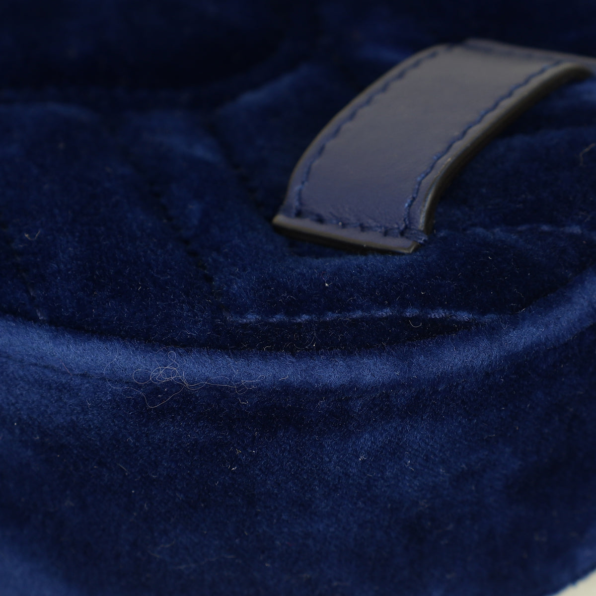 Gucci Navy Blue GG Marmont Velvet Belt Bag