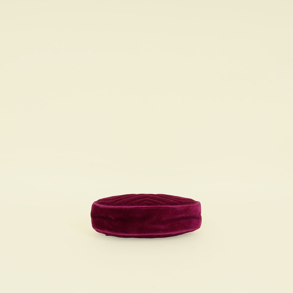 Gucci Violet Velvet GG Marmont Mini Belt Bag