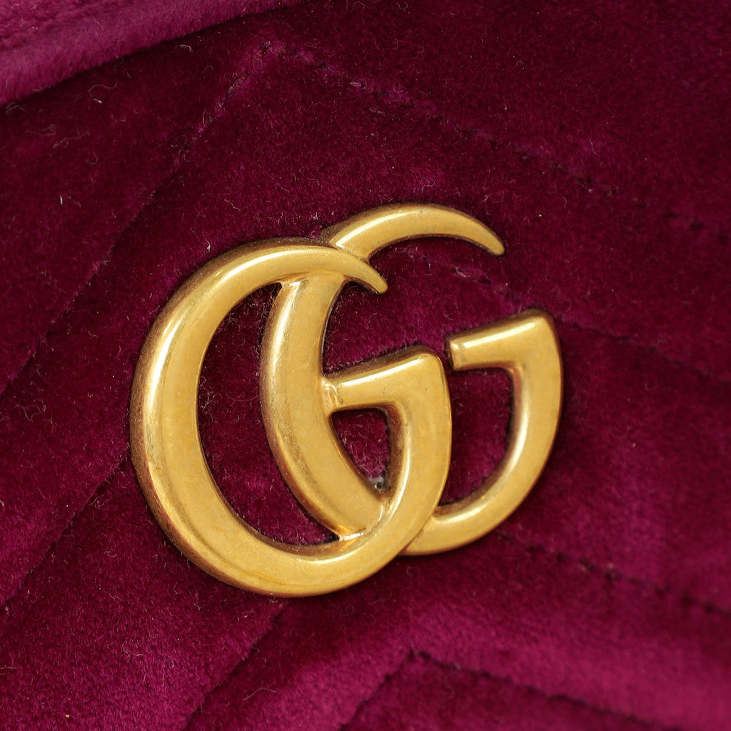 Gucci Violet Velvet GG Marmont Mini Belt Bag