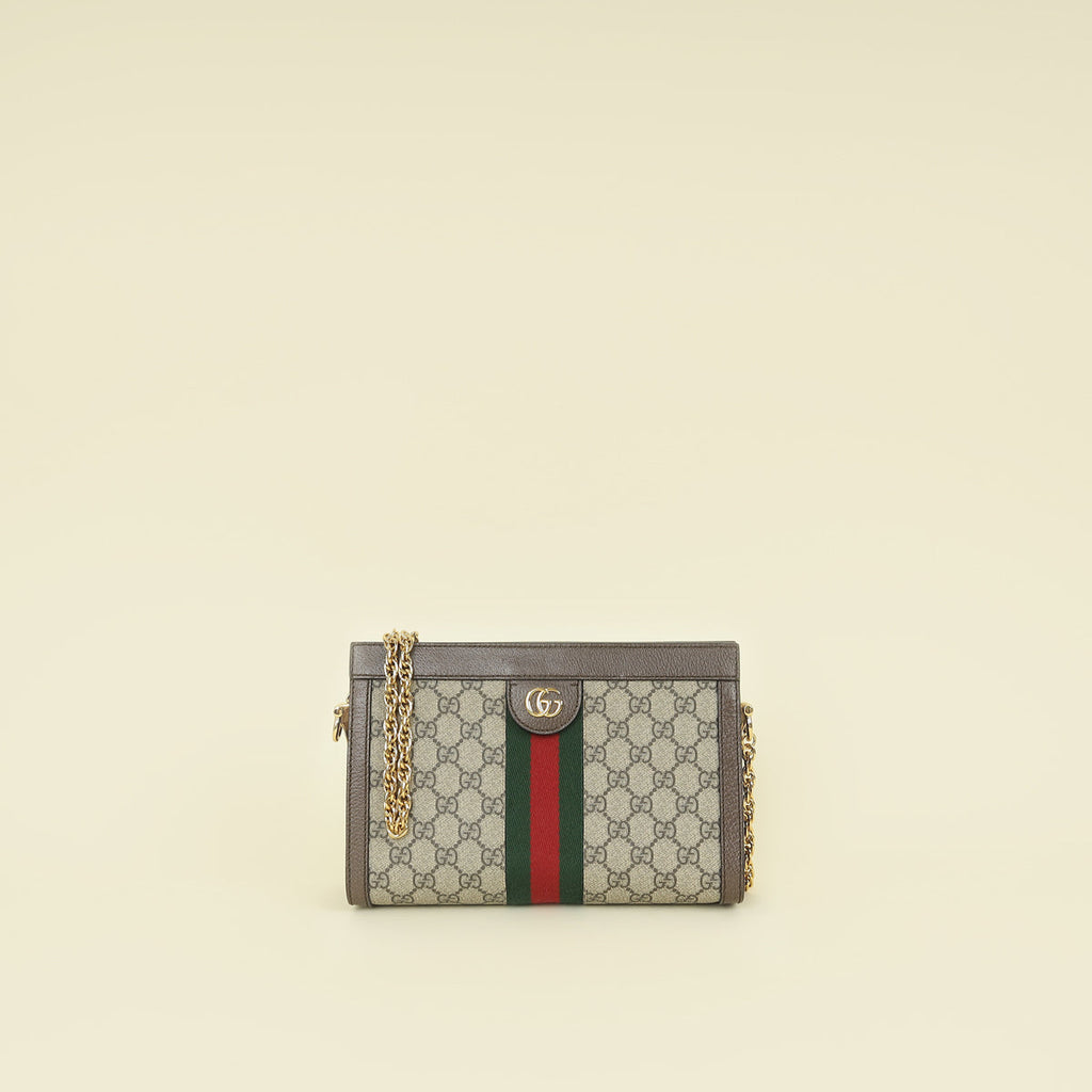 Gucci Ebony GG Supreme Ophidia Small Shoulder Bag