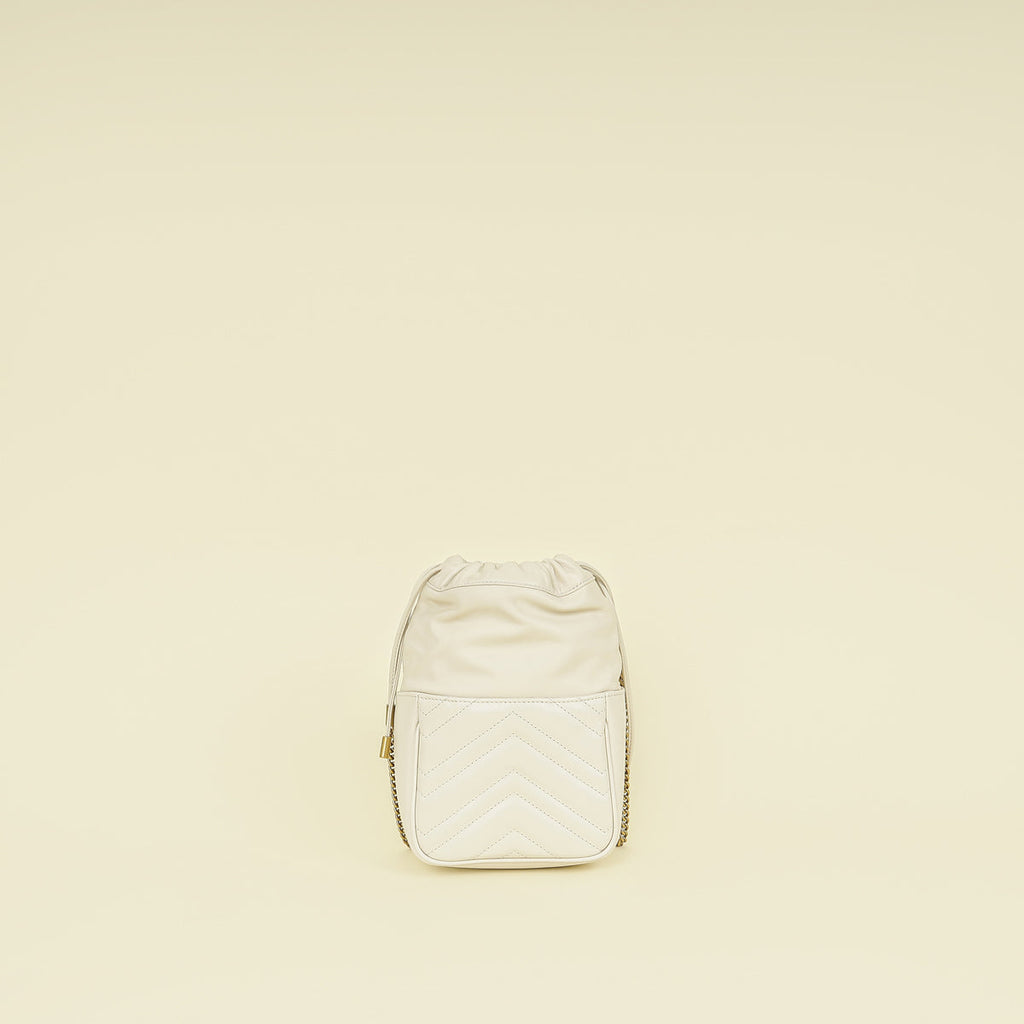 Gucci Ivory GG Marmont Mini Bucket Bag