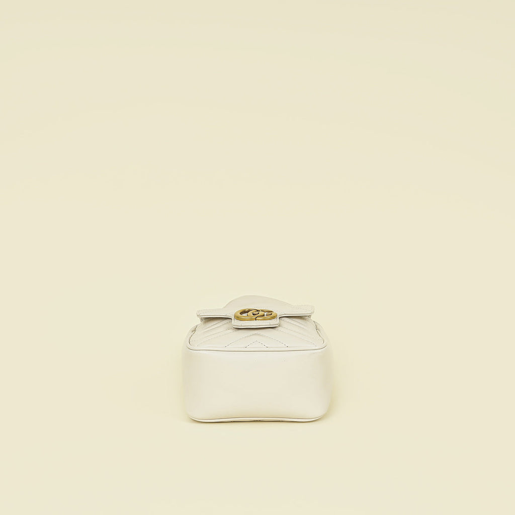 Gucci Ivory GG Marmont Mini Bucket Bag