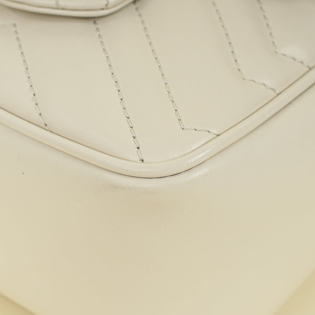 Gucci Ivory GG Marmont Mini Bucket Bag