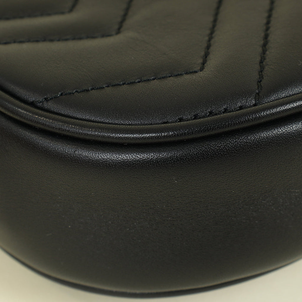 Gucci Black GG Marmont Mini Belt Bag