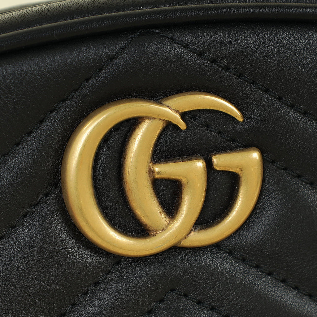 Gucci Black GG Marmont Mini Belt Bag