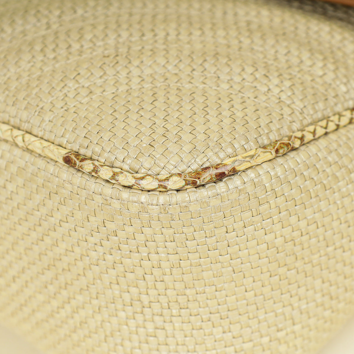 Gucci Beige Natural GG Marmont Raffia Python Medium Shoulder Bag
