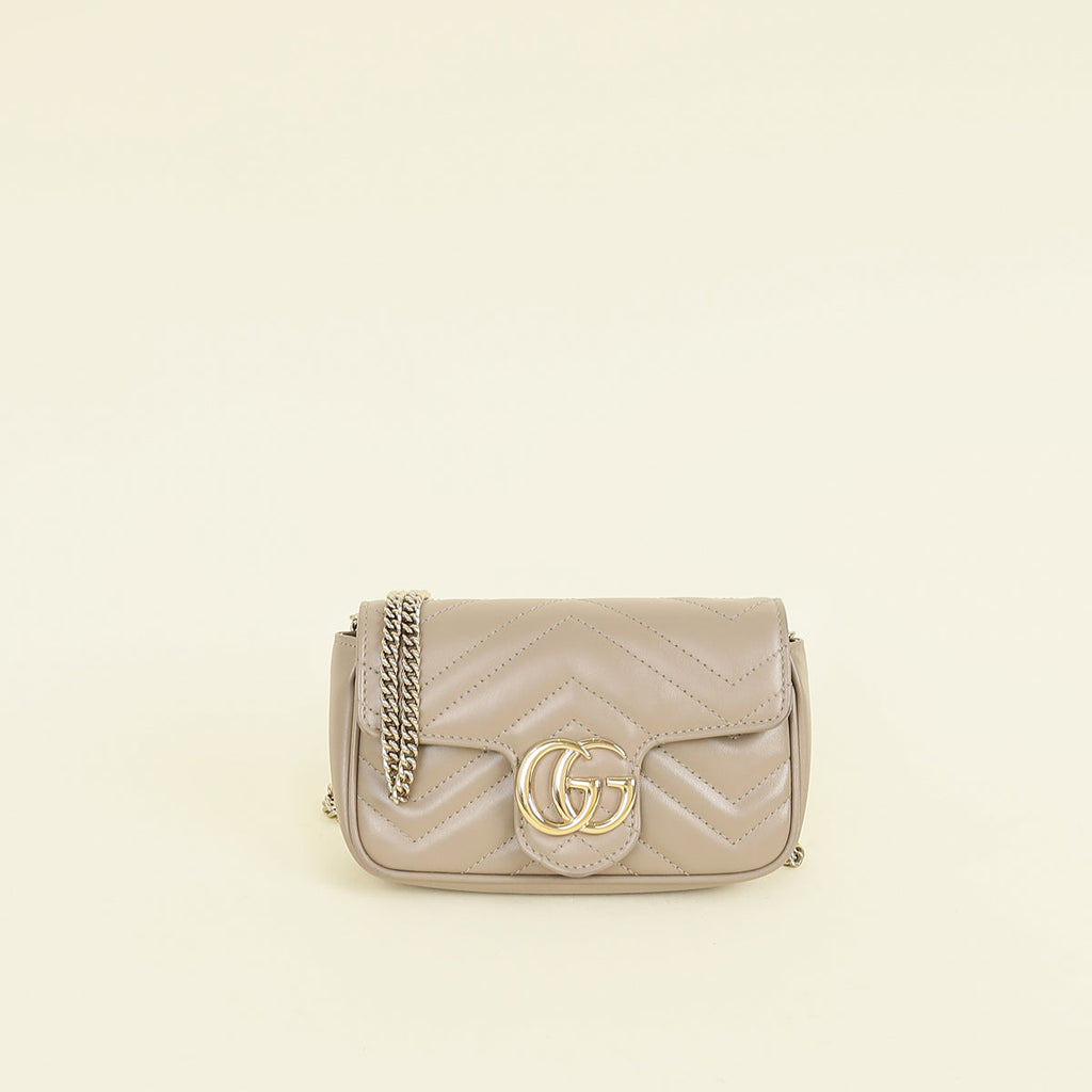 Gucci Taupe GG Marmont Mini Shoulder Bag