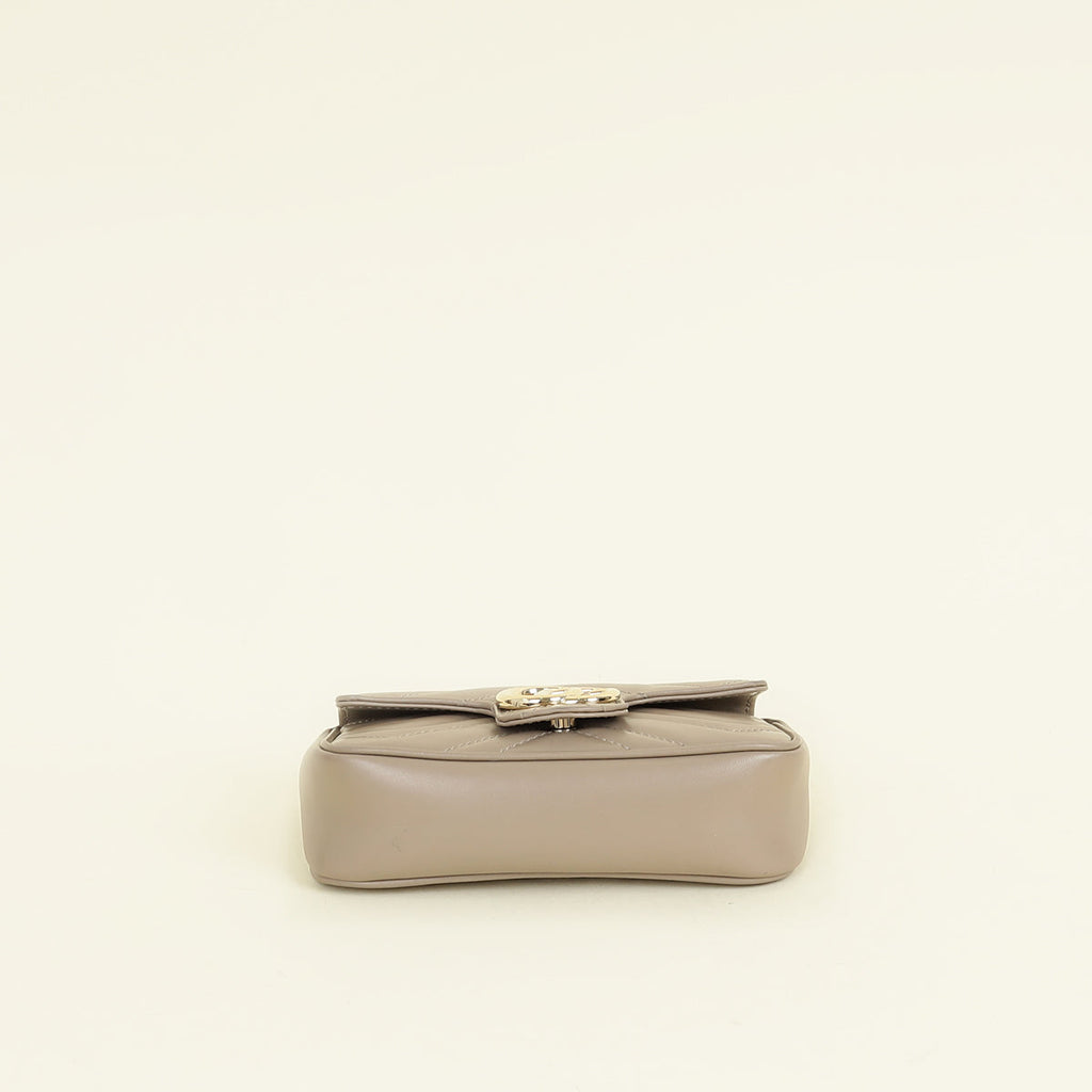 Gucci Taupe GG Marmont Mini Shoulder Bag