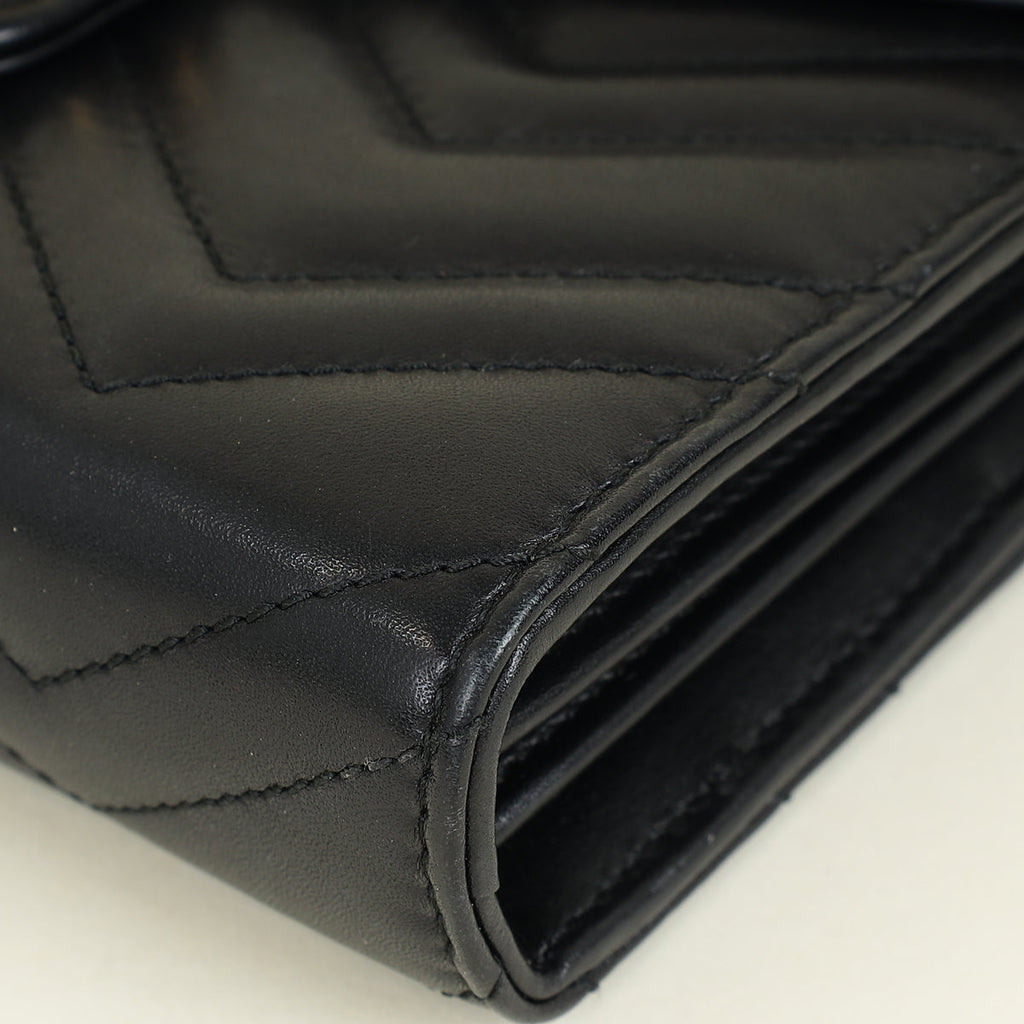 Gucci Black GG Marmont Wallet on Chain