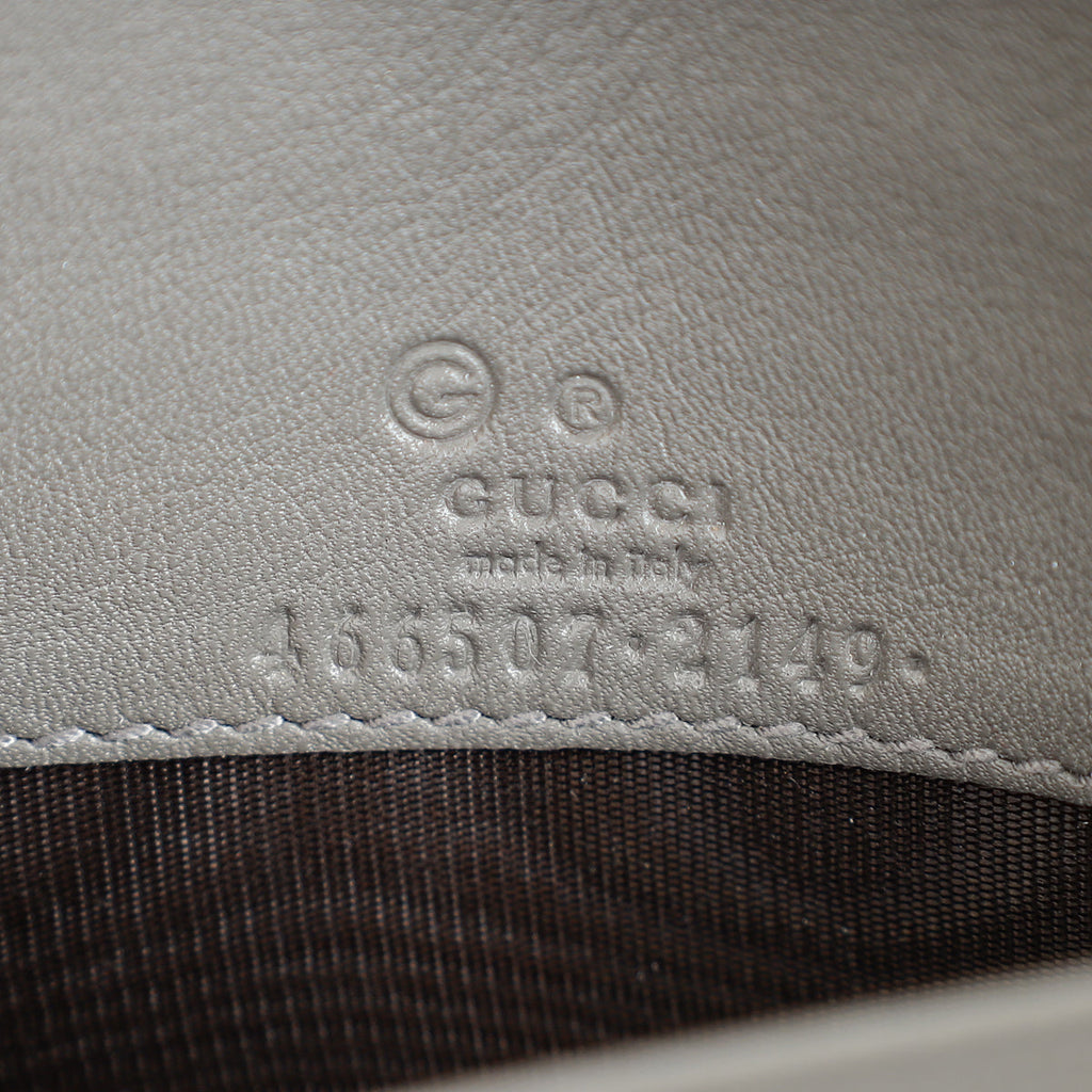Gucci Grey GG Micro Guccissima Strap Wallet