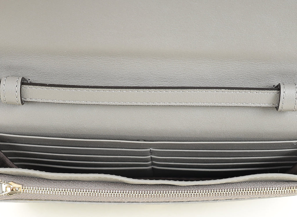 Gucci Grey GG Micro Guccissima Strap Wallet