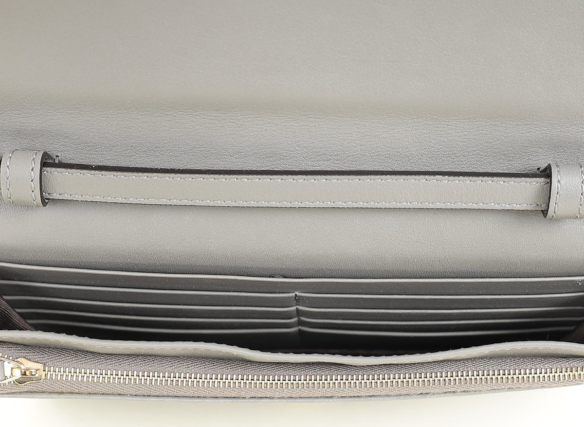 Gucci Grey GG Micro Guccissima Strap Wallet