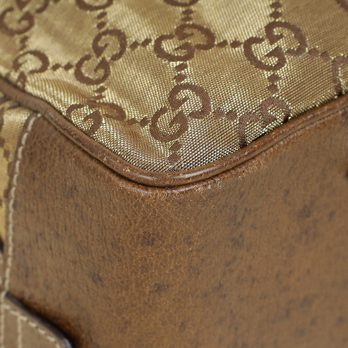 Gucci Metallic Bronze GG Lurex Heart Lock Boston Bag