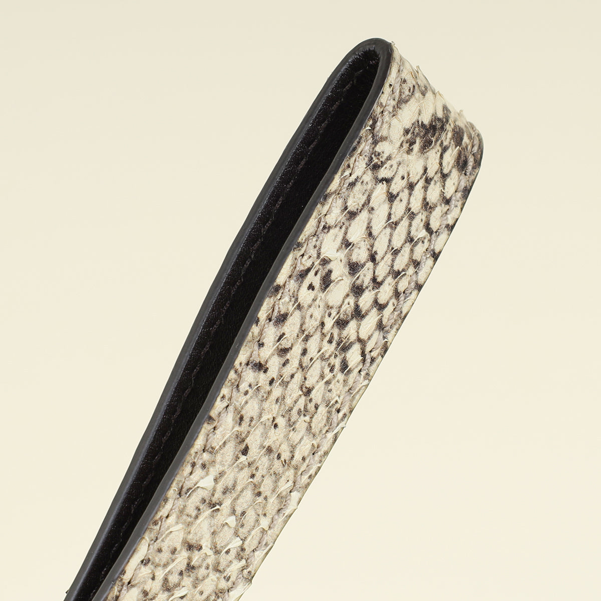 Gucci Beige GG Python Web Wristlet Zip Pouch Bag