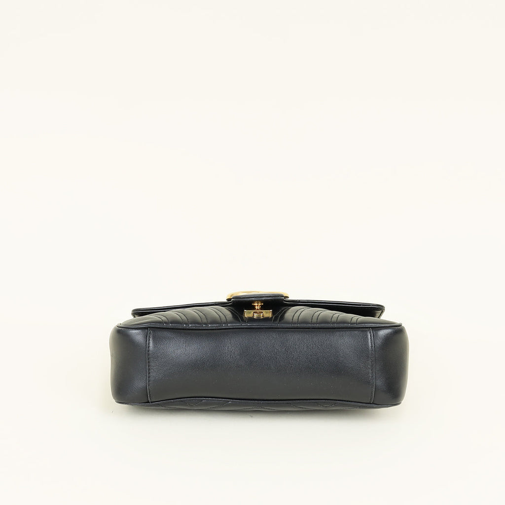 Gucci Black GG Marmont Matelasse Medium Shoulder Bag