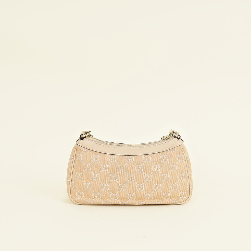 Gucci Beige GG Ophidia Denim Small Shoulder Bag