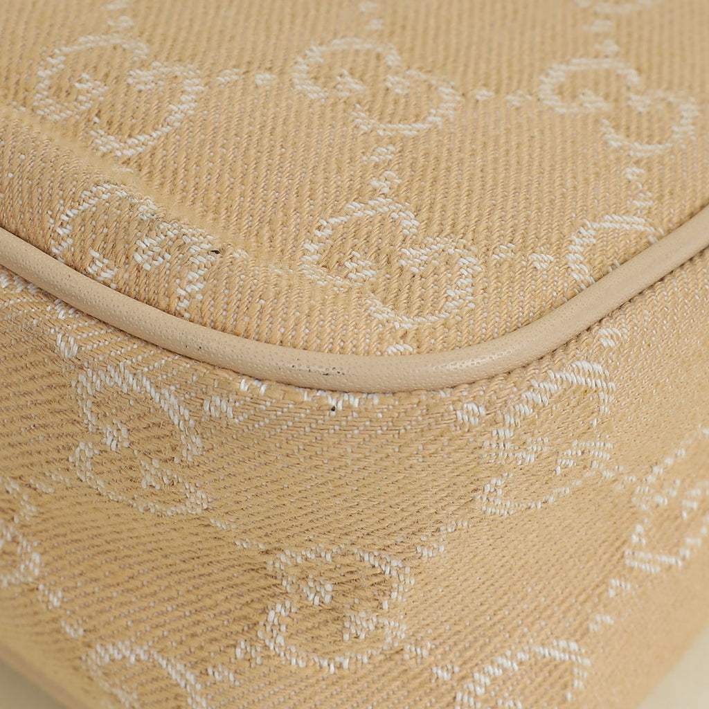 Gucci Beige GG Ophidia Denim Small Shoulder Bag