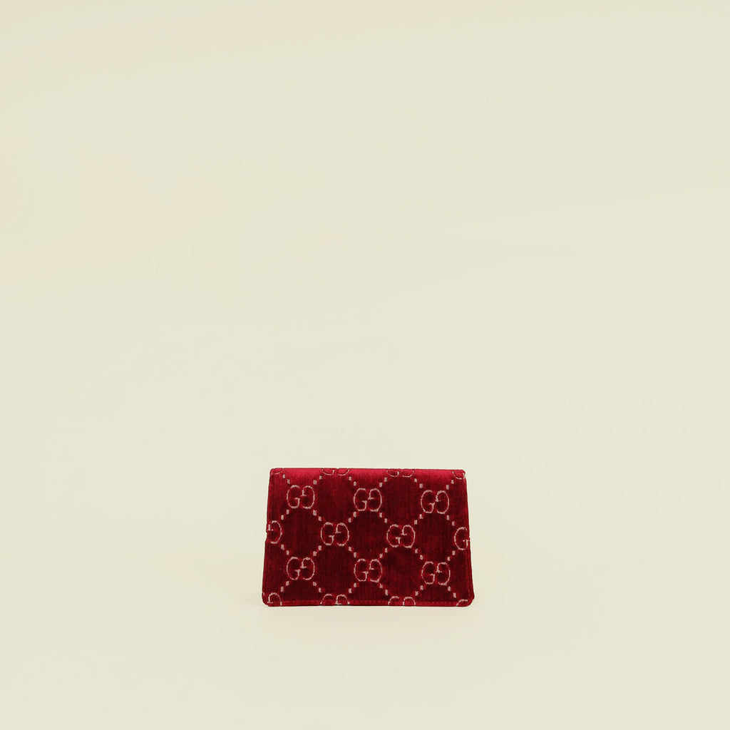 Gucci Burgundy Velvet Dionysus Super Mini Bag