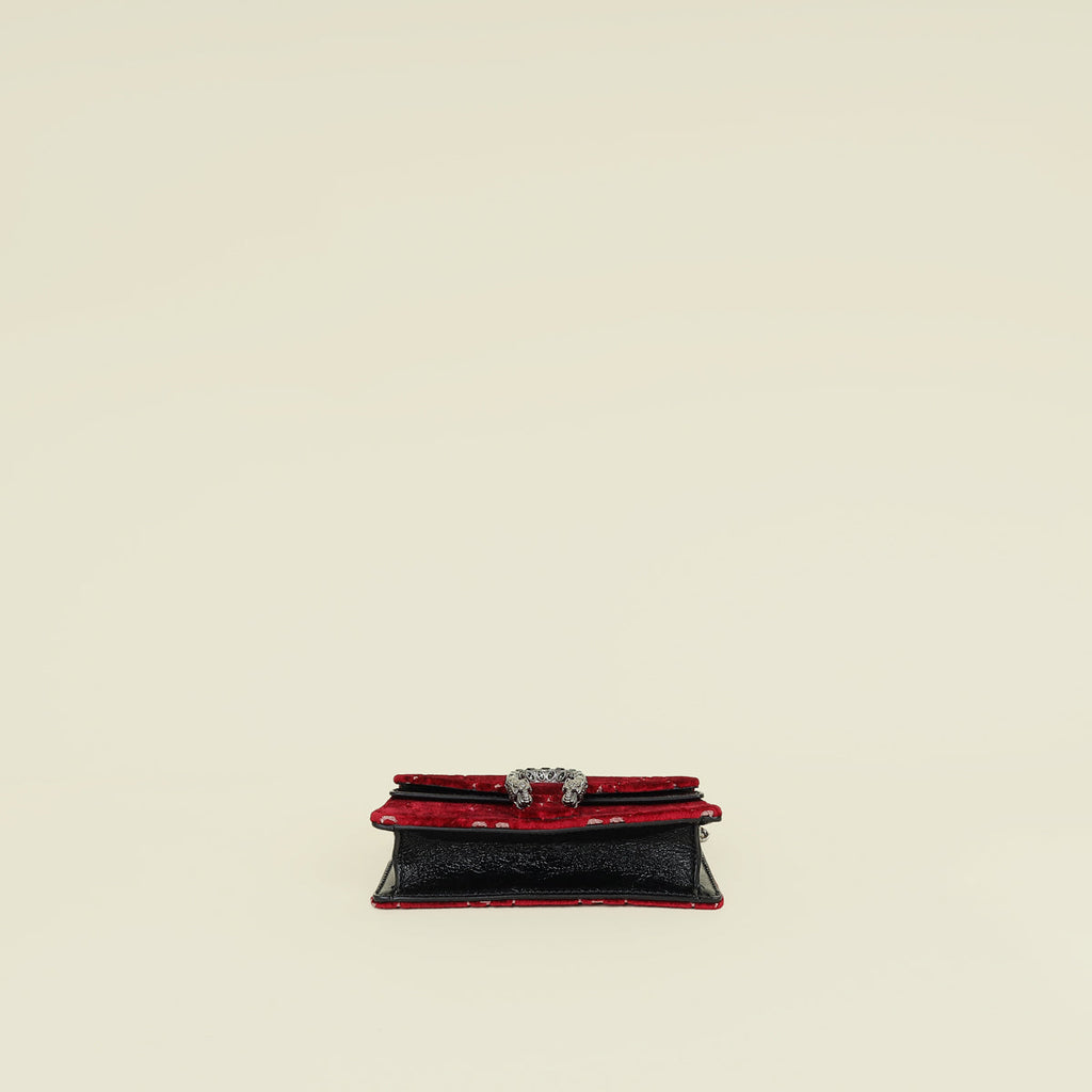 Gucci Burgundy Velvet Dionysus Super Mini Bag