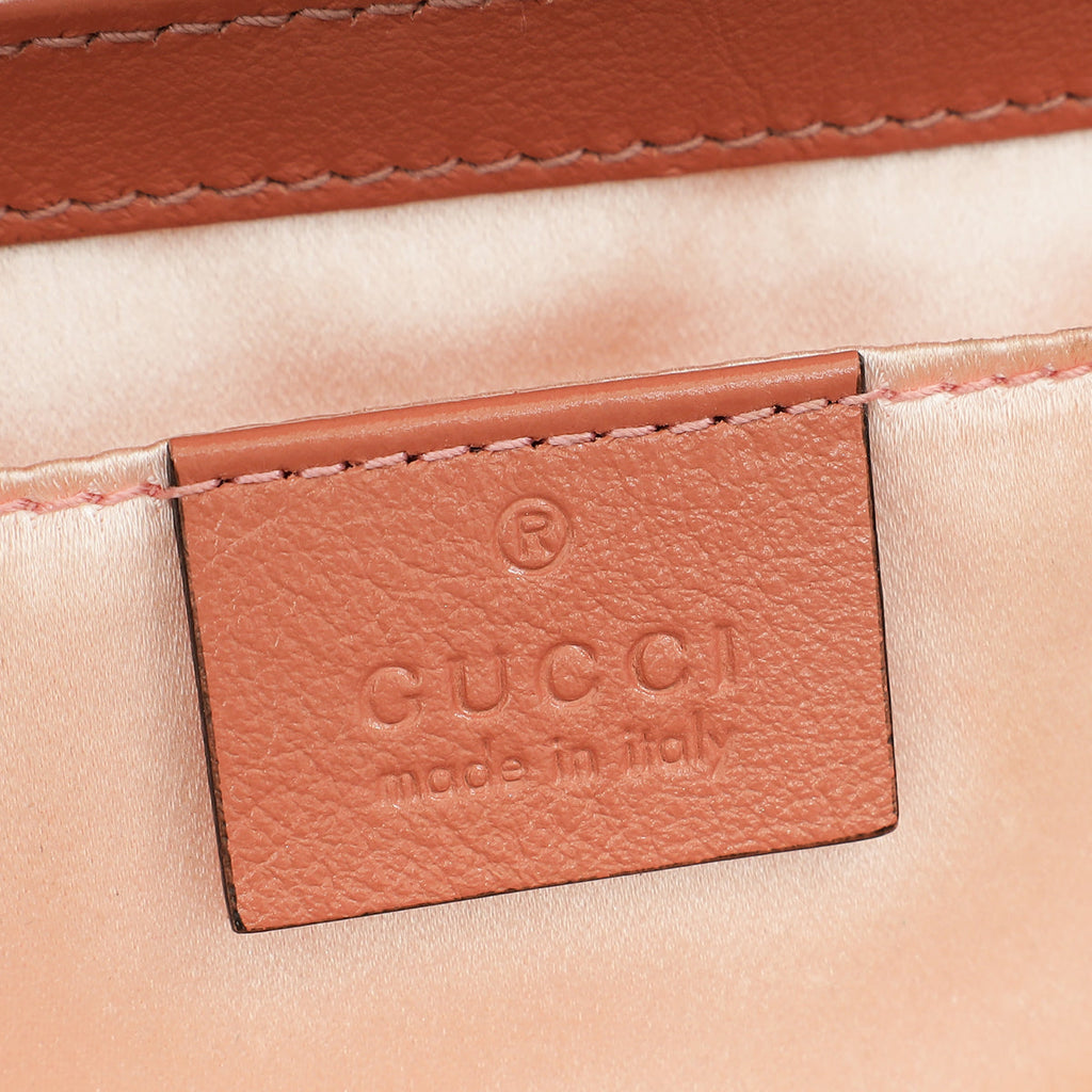 Gucci Pink Sequins GG Marmont Flap Small Shoulder Bag