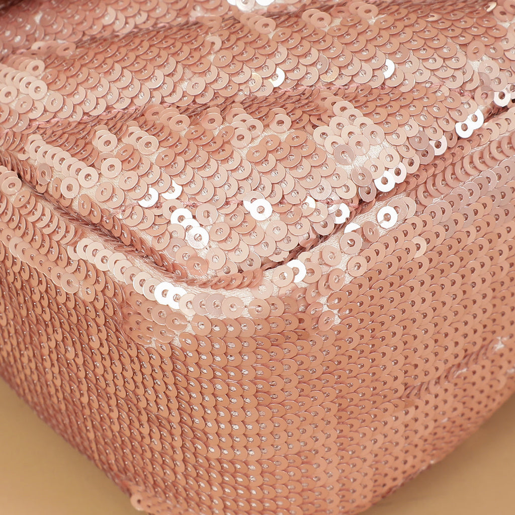 Gucci Pink Sequins GG Marmont Flap Small Shoulder Bag