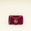 Gucci Violet GG Marmont Velvet Large Shoulder Bag