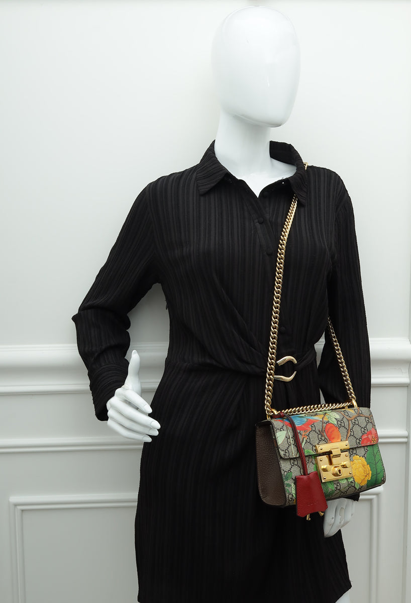 Gucci Multicolor GG Supreme Tian Print Padlock Small Chain Bag