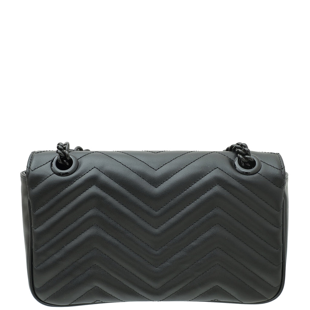 Gucci So Black GG Marmont Small Shoulder Bag
