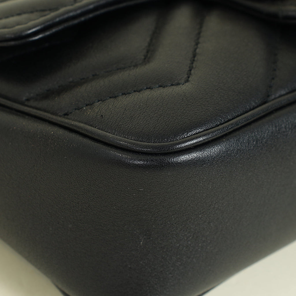 Gucci Black GG Marmont Matelasse Mini Shoulder Bag