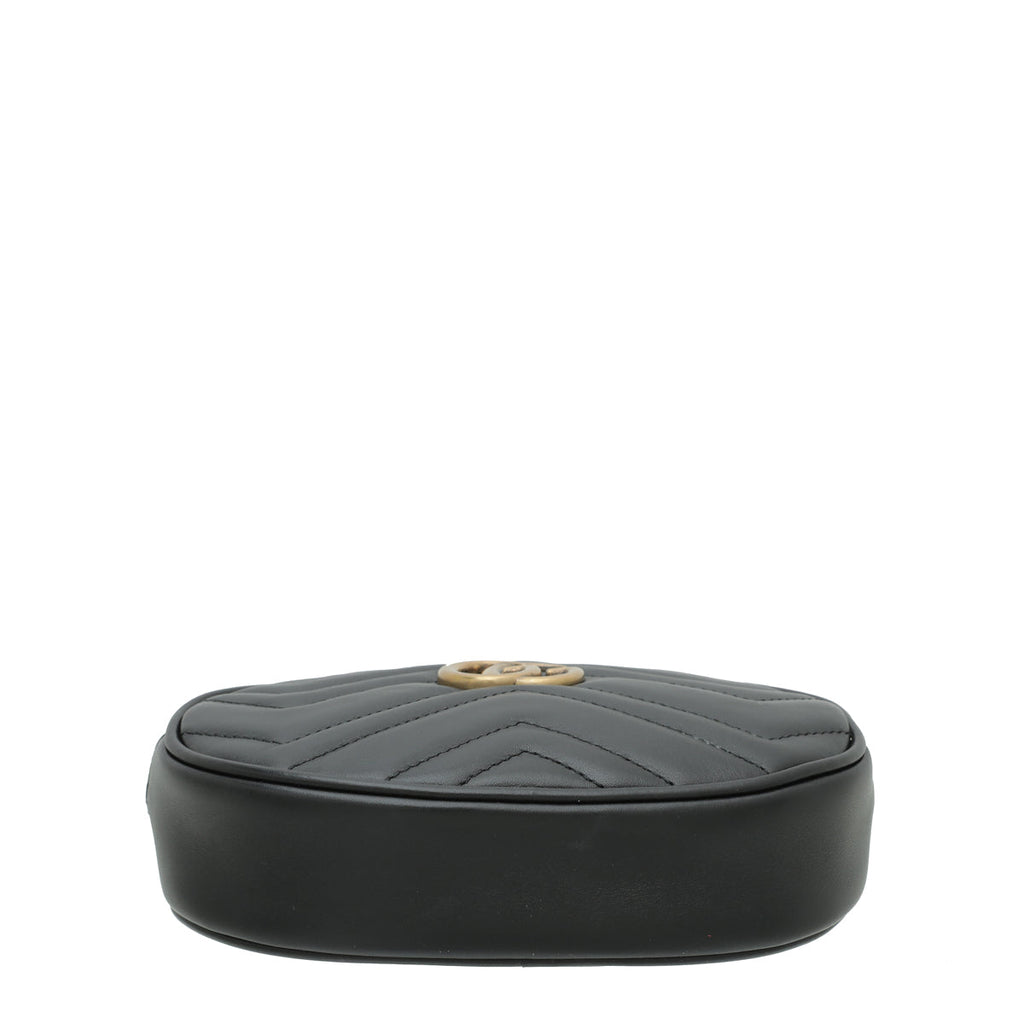 Gucci Black GG Marmont Mini Belt Bag