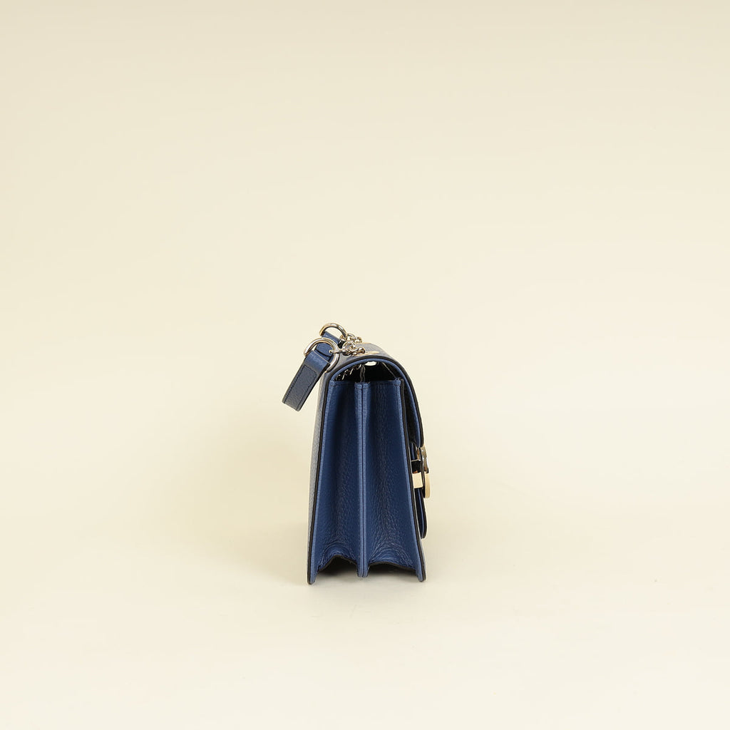 Gucci Blue Interlocking G Flap Small Shoulder Bag