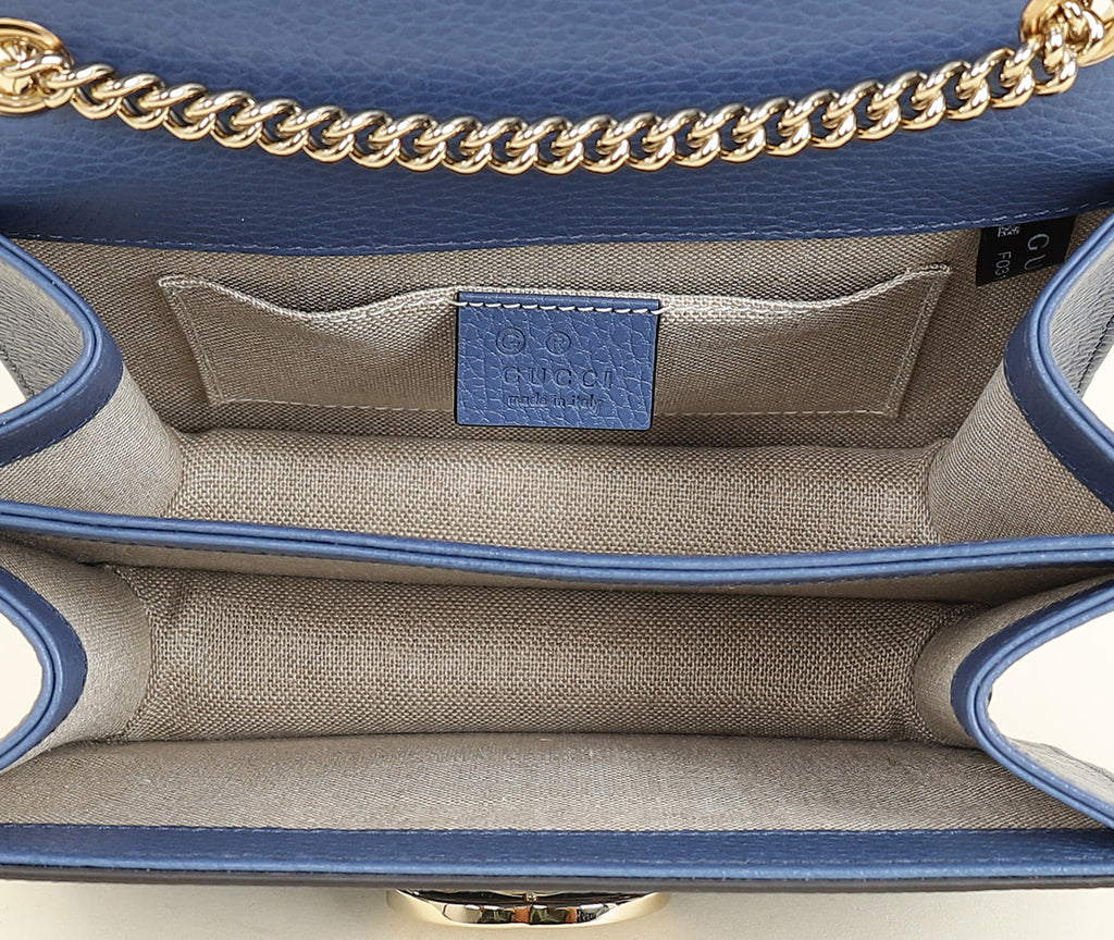 Gucci Blue Interlocking G Flap Small Shoulder Bag