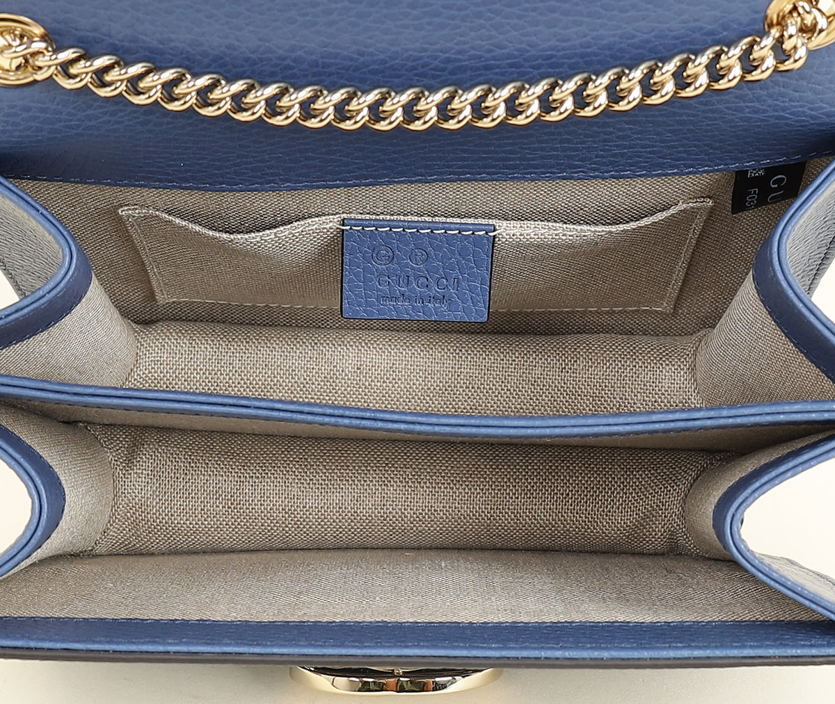 Gucci Blue Interlocking G Flap Small Shoulder Bag