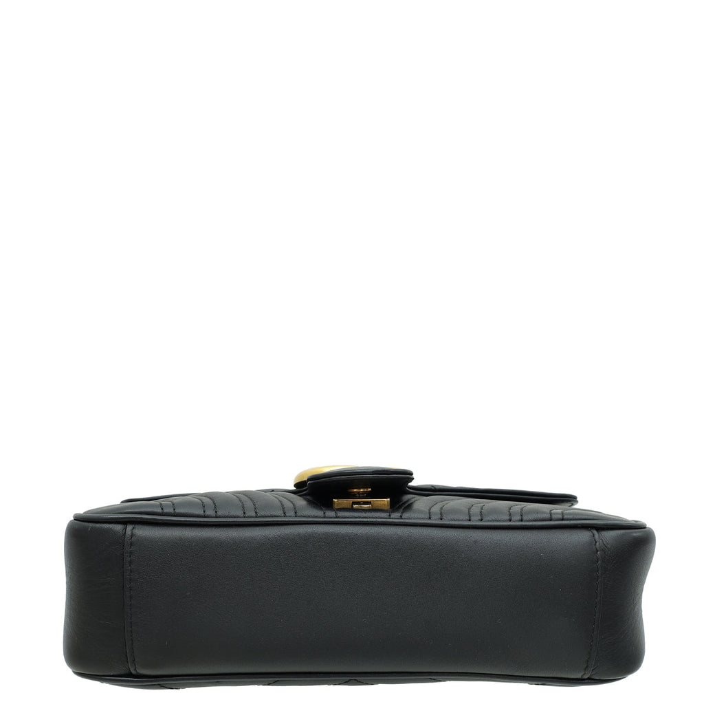 Gucci Black GG Marmont Matelasse Small Shoulder Bag