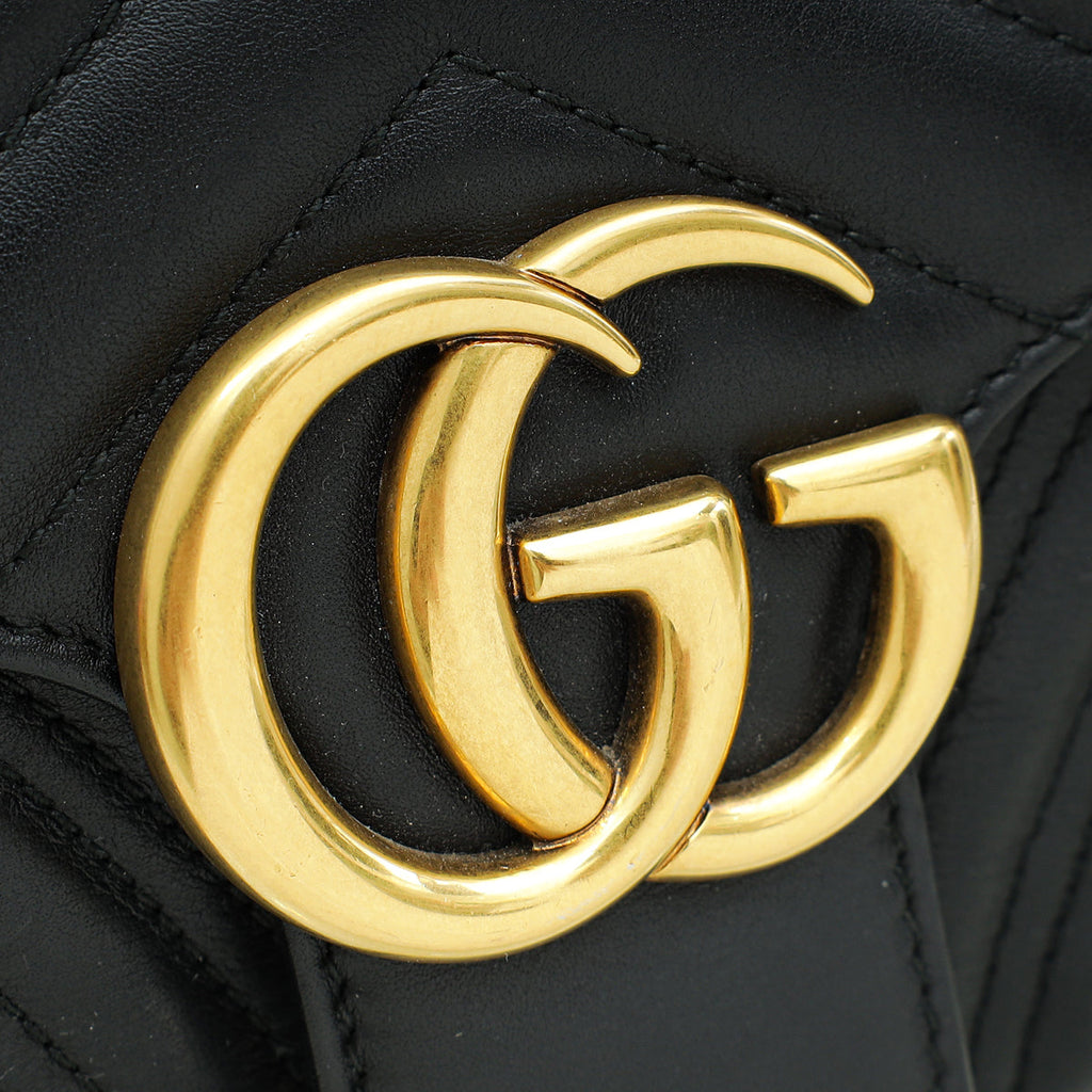 Gucci Black GG Marmont Matelasse Small Shoulder Bag