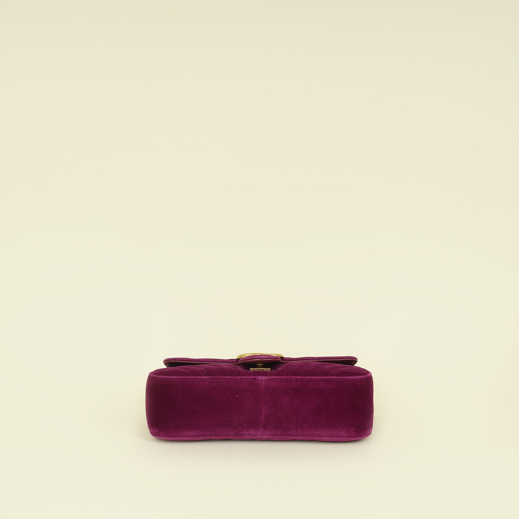 Gucci Violet GG Marmont Velvet Medium Shoulder Bag