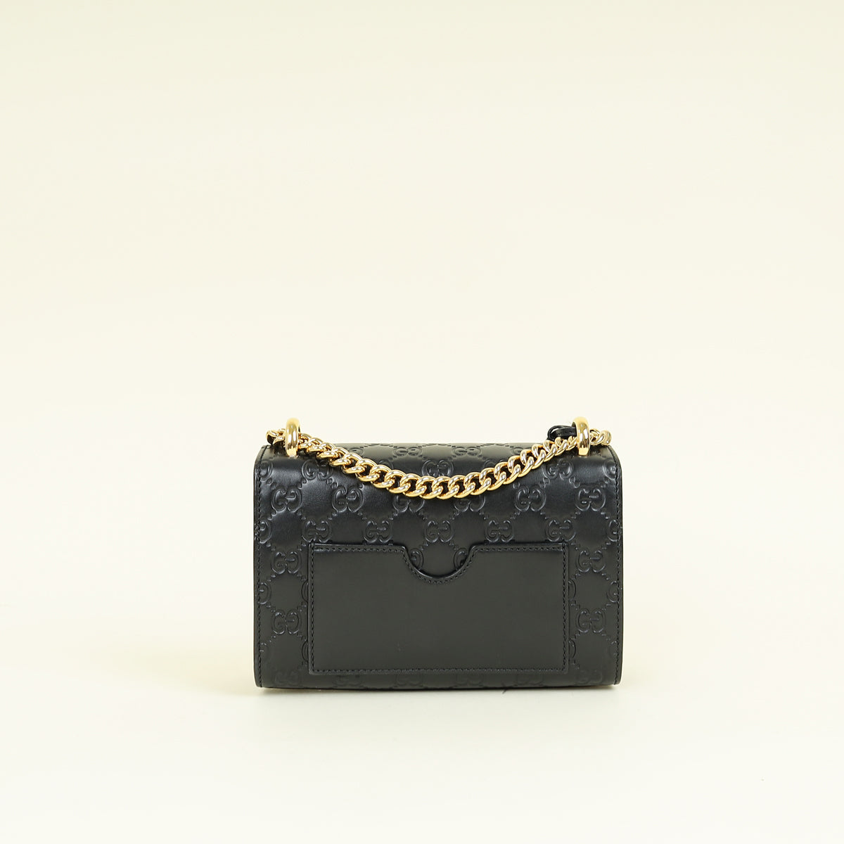 Gucci Black GG Guccissima Padlock Small Shoulder Bag