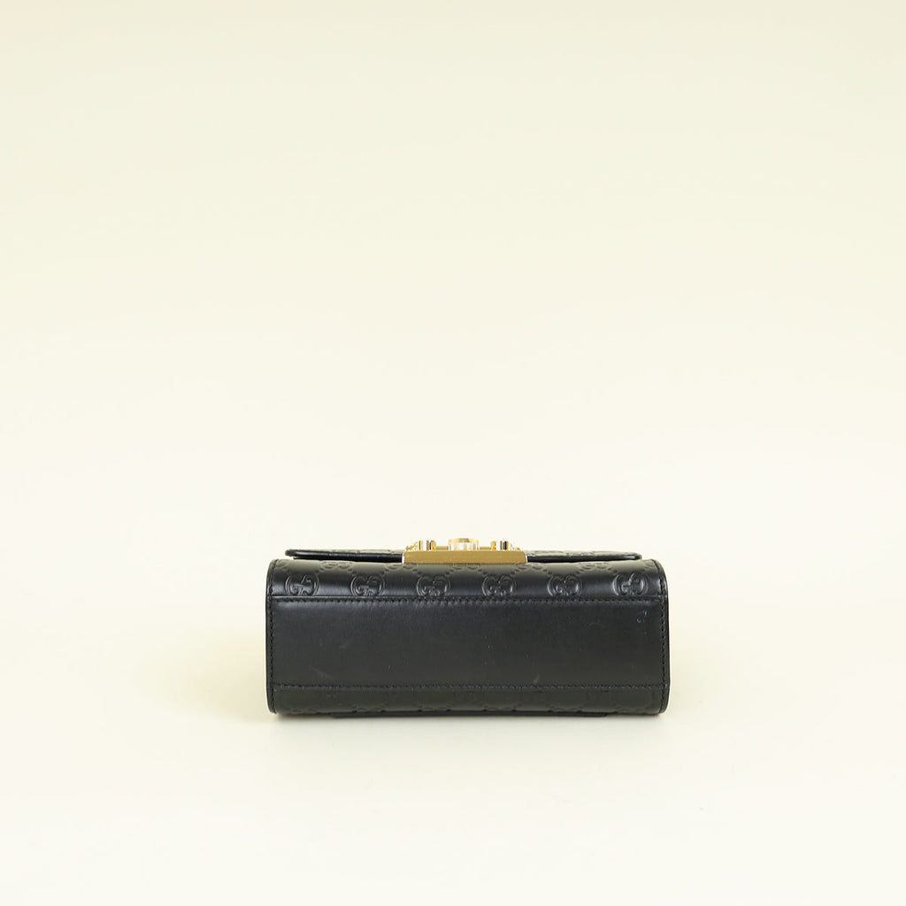 Gucci Black GG Guccissima Padlock Small Shoulder Bag