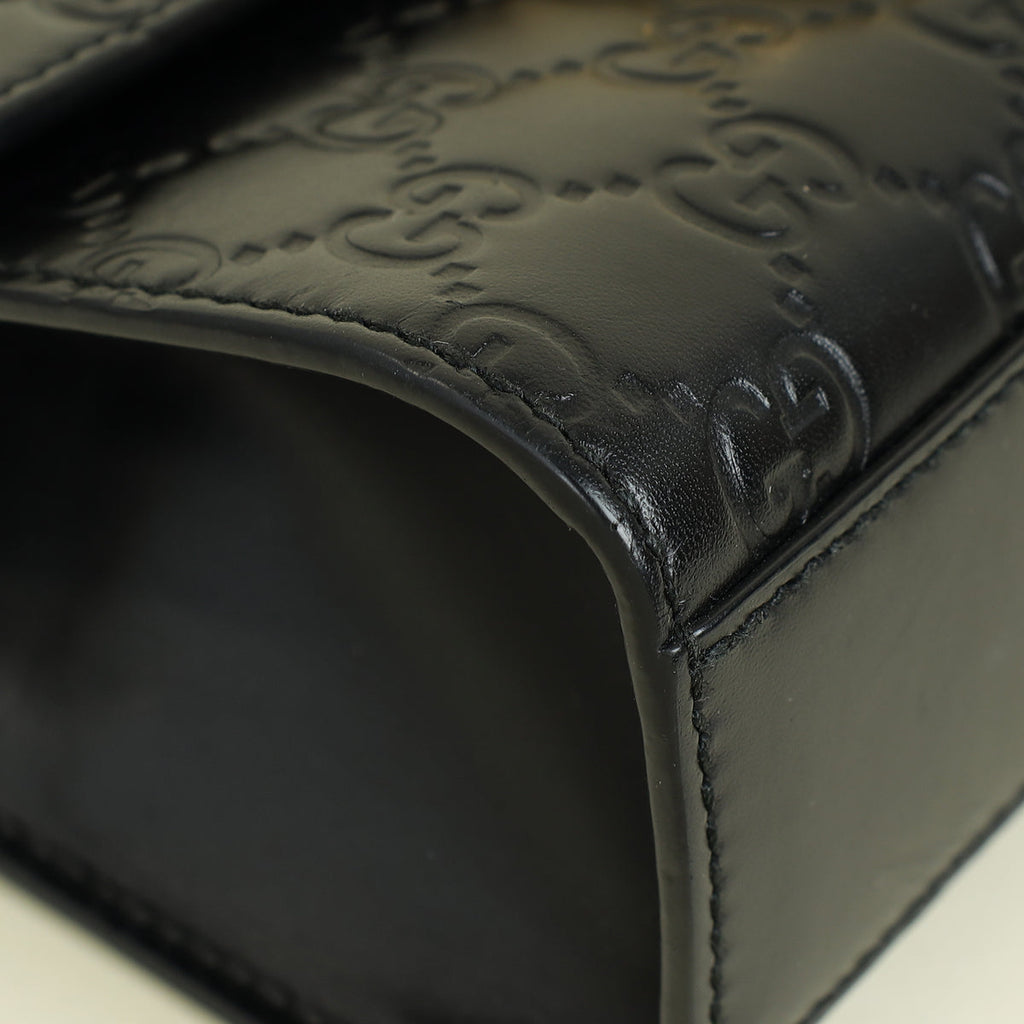 Gucci Black GG Guccissima Padlock Small Shoulder Bag