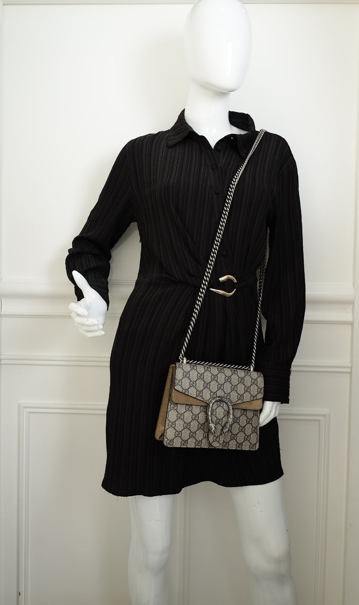 Gucci Ebony GG Supreme Dionysus Small Shoulder Bag