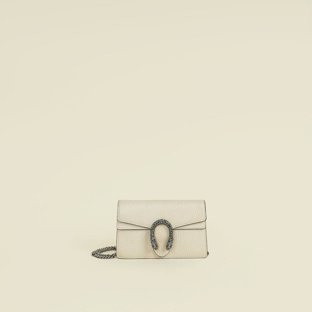Gucci White Crystal Dionysus Super Mini Bag