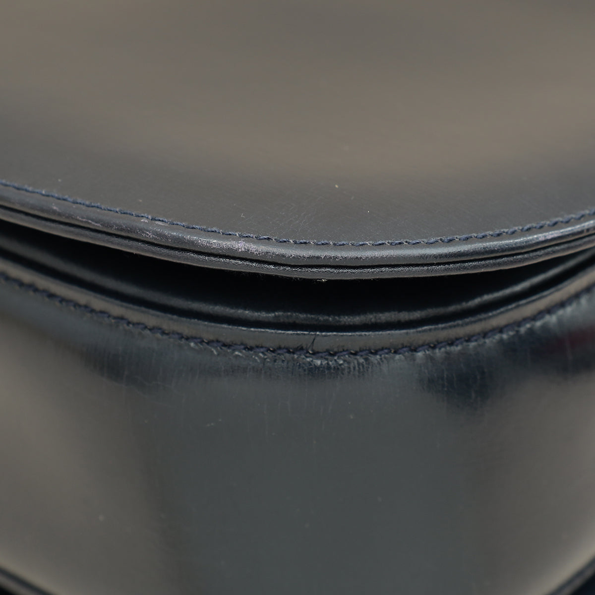 Gucci Navy Blue Bamboo Top Handle Bag